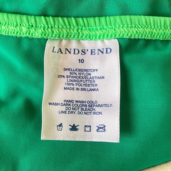 Girl’s size 10 Lands’ End green swim skirt with attached panties - Picture 4 of 4